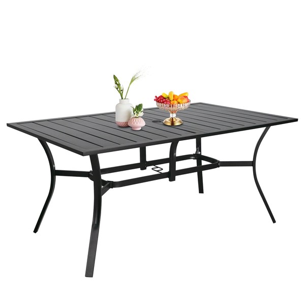 Omelaza 60" x 37" Patio Dining Table, Outdoor Rectangle Bistro