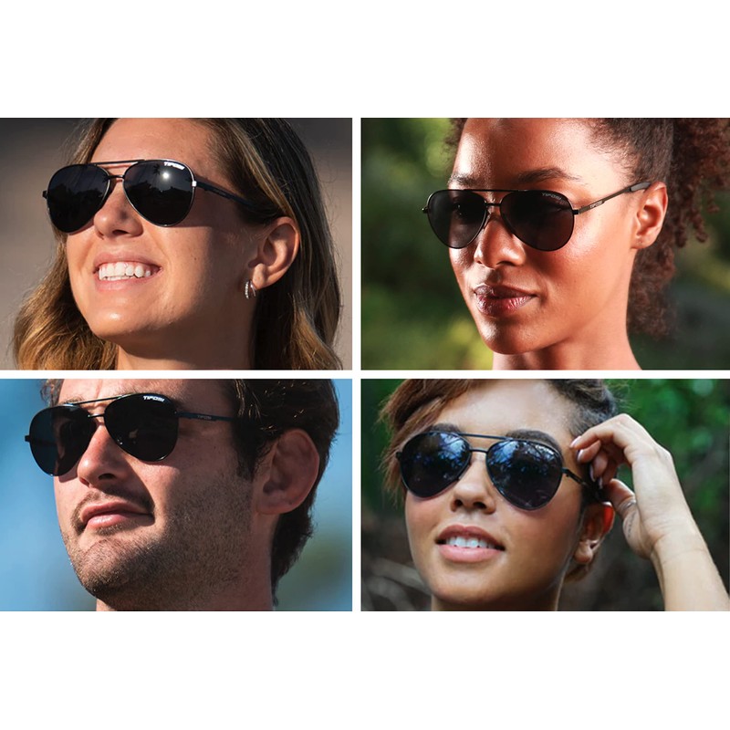 Tifosi Optics Shwae Aviator Sunglasses (Satin Black, Smoke)