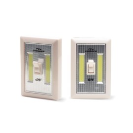 Cyclops COB LED Light Switch - 2 Pack Powerful Compact Portable Battery-Operated Cordless Lights for Garage, Closet, Pantry, Hunting Space