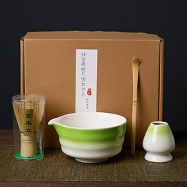 4 pcs Matcha Whisk Set,Elegant Matcha Kit Includes Ceramic Matcha Bowl with Spout and Matcha Whisk Holder,Bamboo Matcha Whisk and Scoop for Japanese Matcha Tea Ceremony