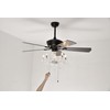 LJLB Elegant 52'' Crystal Shade Ceiling Fan Lamp with Reversible