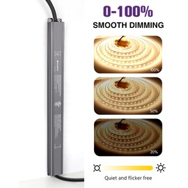 HitLights 100W Dimmable LED Driver Transformer, Power Supply 100~277V AC to 24V DC, 4.1A, Compatible with Forward/Reverse Phase, TRIAC, MLV, ELV Dimmers Such As Lutron, Leviton, Legrand, UL-Listed