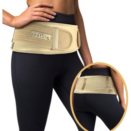 Vriksasana Posture Sacroiliac Hip Belt for Women and Men That Alleviates Sciatic, Pelvic, Lower Back, Leg and Sacral Nerve Pain Caused by Si Joint Dysfunction| Trochanter Brace (Regular, Nude)