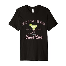 She's tying the knot Bridal Shower Coquette Bow Bachelorette Premium T-Shirt