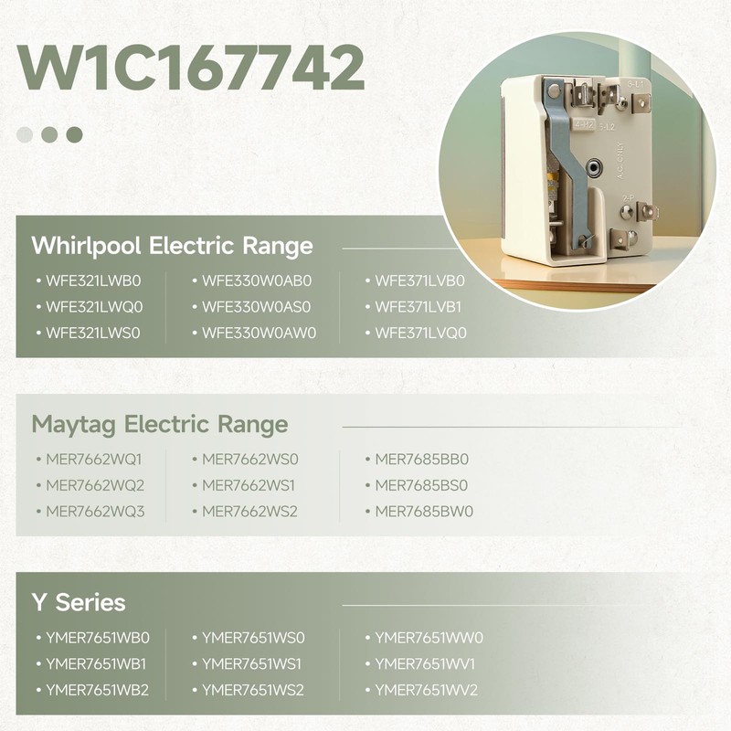 WPW10167742 W10167742 Infinite Switch, AP6016110 PS11749394 Replacement Surface Element Control