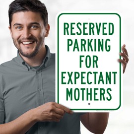 Reserved Parking For Expectant Mothers Sign, 12x18 Inches, Rust Free .063 Aluminum, Fade Resistant, Made in USA by My Sign Center