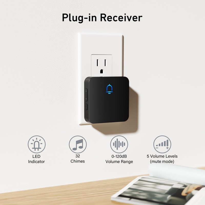 SECRUI Door Bells Wireless, Easy Installation 2 Buttons with 1000ft