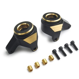 MORLORDY 2Pcs RC Brass Front Steering Knuckles for 1/24 RC Crawler Car SCX24 Upgrades Accessories, Black