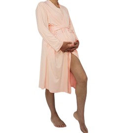 SUFEINI Maternity Robes and Matching Swaddle Blanket Set, Women Mommy Postpartum Robe Hospital Labor and Delivery Gown