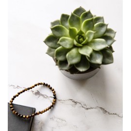 SIMPLÍ BASIC Natural Tiger Eye Healing Gemstone Bracelet 4mm Bead | Luck | Decision Maker | Remove Negative Energy | Anxiety Bracelet | Inc Gift Box