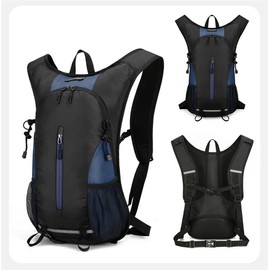 JJYNCC 25L Ultralight Lightweight Waterproof Hiking Backpack Foldable Travel Camping Hiking Bag Outdoor Sports Daypack with reflective strips(Black deep blue)