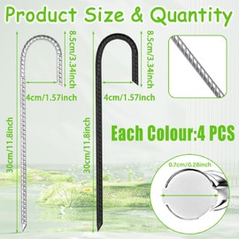 LXBCTOP Tent Pegs Metal Heavy Duty, 8 PCS J Hooks Ground Pegs, 30 CM Rust-Proof Ground Anchor, Trampoline Anchor Kit for Football Nets Greenhouses Bouncy Castles Garden Swing Hammock
