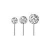 PIERCINGLINE Titanium Labret Attachment with Push Pin Epoxy Ball without