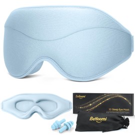 BeHoomi BeHoomi Sleep Mask, Premium Eye Mask for Sleeping, Total Blackout, Superior Soft Comfort, Upgraded 3D Ergonomic Designed Sleeping Mask for Home, Office, Travel, Meditation, Sky Blue