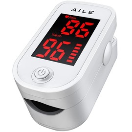 [2023] AILE Pulse Oximeter Oxygen Monitor Finger Adults Accurate Fast Easy Larger Red Screen Blood Saturation Monitor with Lanyard Oxymetre Sats Monitor Oxygen Saturation Monitor Blood Oxygen Monitor