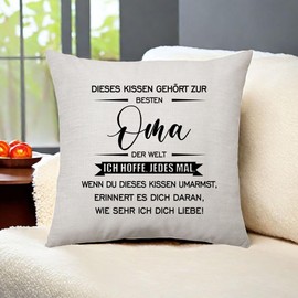 Aconesong This Cushion Belongs to the Best Grandma Gifts from Grandchildren Grandma Decoration Cushion Cover for Grandma Idea Mother's Day Birthday Grandma Square Cushion Waist Cushion Cover (Grandma)