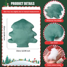 CESTAME 1 Pcs Christmas Tree Throw Pillow Christmas Throw Pillows Soft Christmas Tree Shaped Cushion Stuffed Cute Tree Throw Pillow Decorative Pillow for Home Bedroom Home Couch Decor(Christmas Green)