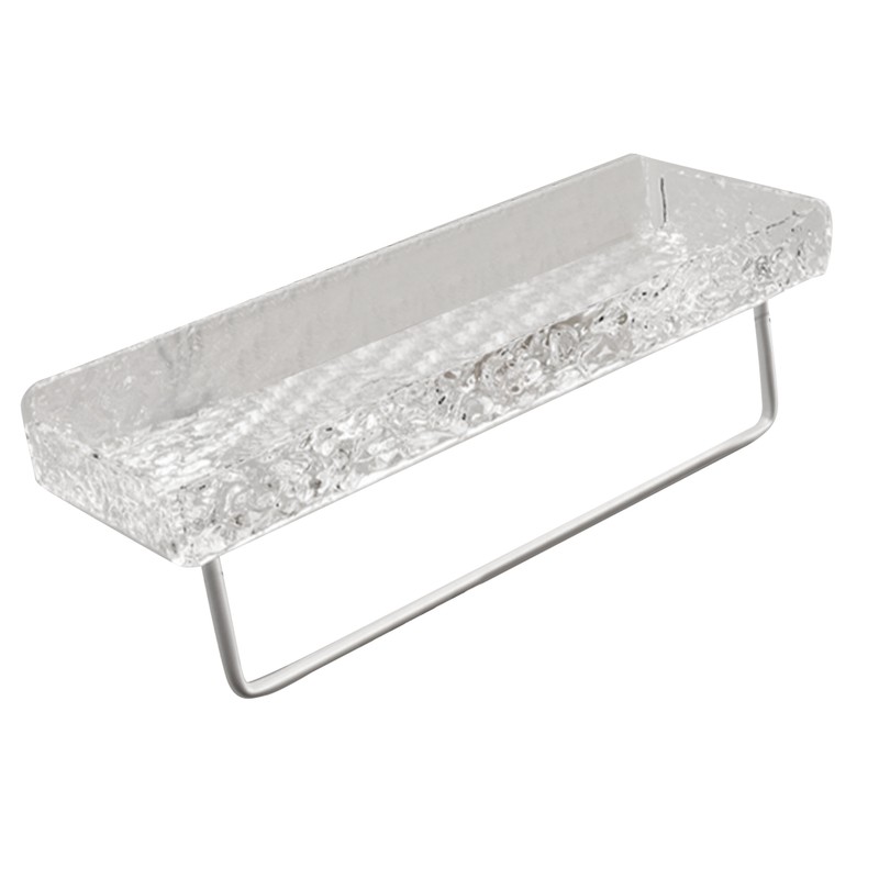 Acrylic Bathroom Shelves Light Luxury Modern Clear Stone Pattern Punch
