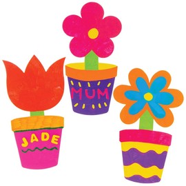 Baker Ross AT377 Flowerpot Card Blanks, Spring Craft Blanks for Kids Arts and Crafts (Pack of 30)