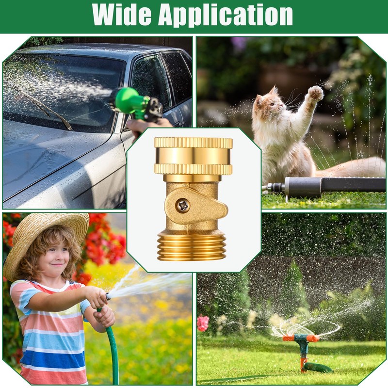JaGely 10 Pack Brass Garden Hose Shut Off Valve 3/4''