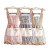 3 Pieces Aprons for Women with Pockets, Floral Kitchen Cooking