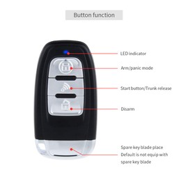 EASYGUARD EC010-MS PKE car Alarm Passive keyless Entry with Push Button Start & Remote Starter, Microwave Sensor Shock Alarm Warning DC12V
