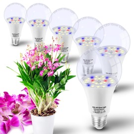 ALIDE E26 A19 LED Plant Grow Light Bulbs Indoor Plants Full Spectrum,LED Sun Light Bulbs Plant Growing 100W Equivalent with Balanced Spectrum 5000K Red Blue Yellow for Seeds Greens Flower Fruit Garden,6Pack
