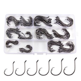 Croch 150 Pack Octopus Circle Hooks Offset Point 6 Size #1, 1/0, 2/0, 3/0, 4/0, 5/0