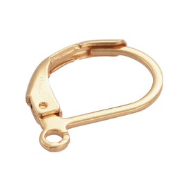 LiQunSweet 100 PCS 304 Stainless Steel Hypoallergenic Golden Plated Leverback Lever Back Hook Earrings Ear Wire French Earring Hoops Findings for Jewelry Making - 10x15mm
