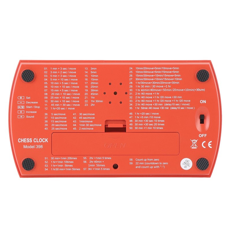 Professional Digital Chess Clock Timer Portable Tournament Large Screen Game