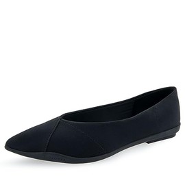 Aerosoles Women's DEL Flat, Black Stretch, 8