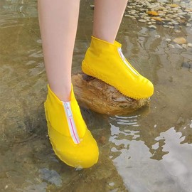 Shiwely - Fundas impermeables para zapatos, funda de silicona reutilizable, antideslizante, duradera, con cierre elástica, protección contra la lluvia para hombres y mujeres (L (mujeres 7.5-10.5,