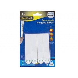 BELMORE 868029 Removable Pictures Hanging Strips | White | 4pcs, blue|yellow
