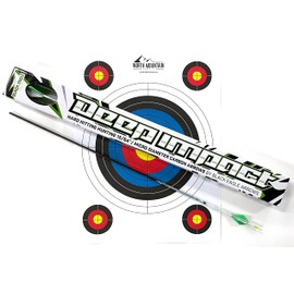 Black Eagle Arrows Deep Impact Crested Fletched Arrows with 2 inch Vanes - .001 Straightness, 500 Spine - 6 Pack - with Target