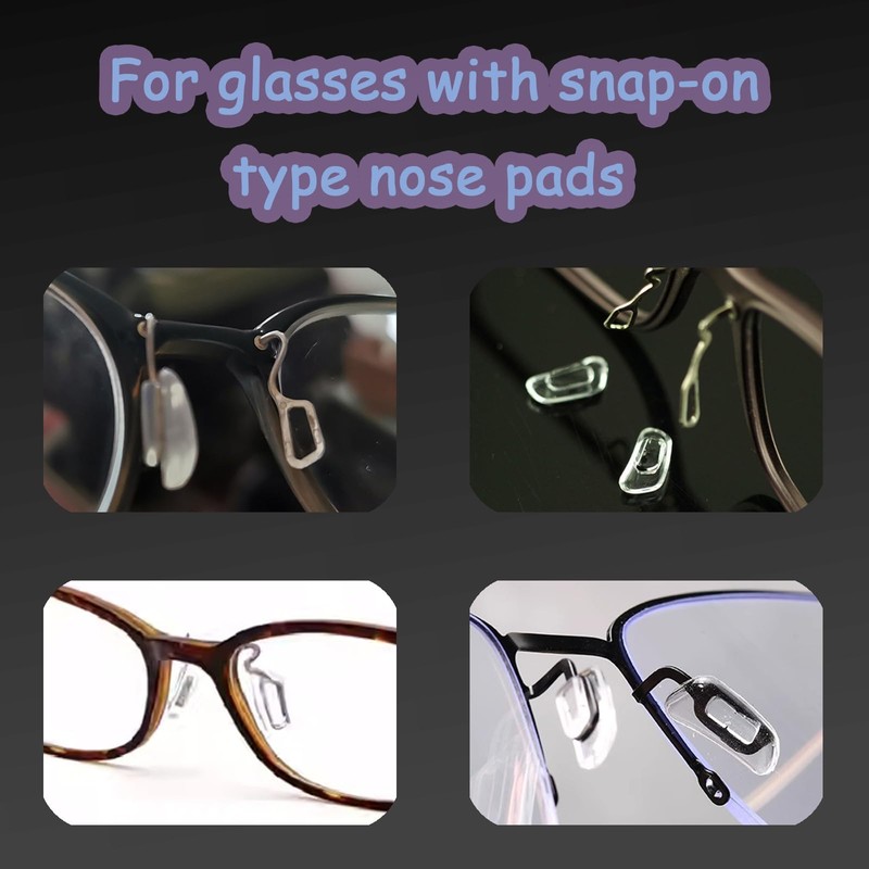 TORWOL Glasses Nose Pad 5 Pairs,Anti-Slip Silicone Push-in Replacement Glasses