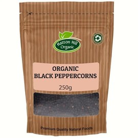 Organic Black Peppercorns 250g by Hatton Hill Organic | Bold Flavour for Seasoning & Cooking, Whole, Sustainably Sourced
