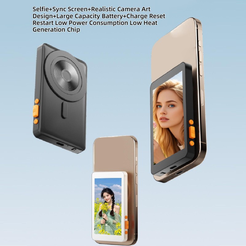 Phone Vlog Selfie Monitor Screen,4K Magnetic Back Camera Selfie Monitor,Using