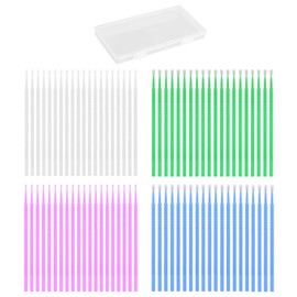80 Pieces Paint Swabs Set Fine Brush Paint Swabs Are Available in 4 Sizes 1.0mm 1.5mm 2.0mm 2.5mm Four Colors Purple White Green Blue for Paint Repair with Storage Box