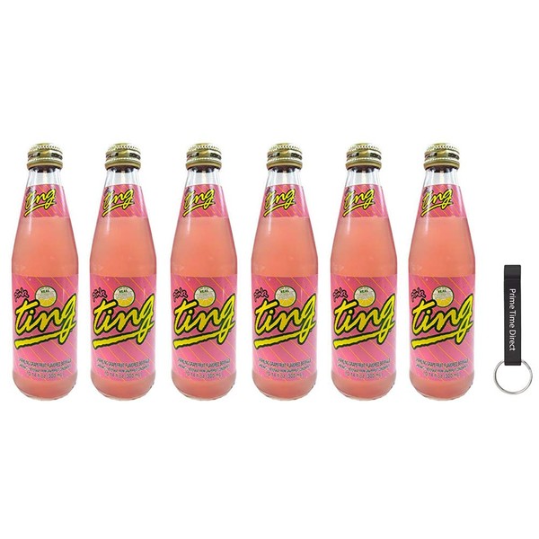 D&G Pink Ting Soda 10.14 oz bottles (6 pack) Bundled with PrimeTime Direct Keychain Bottle Opener in a PTD Sealed Box
