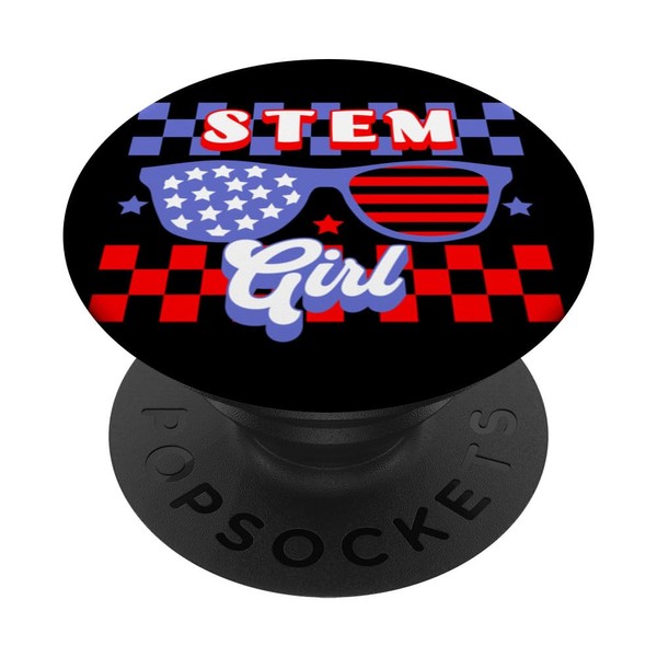 USA STEM Girl Science Technology Engineering Math Lovers PopSockets Standard