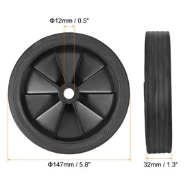 PATIKIL 5.8" Air Compressor Wheels, 2 Pack Universal Air Compressor Wheel Replacement Part with 0.5" Dia. Hole for Easy Mobility
