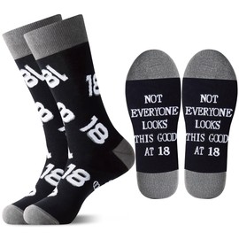 Jeasona 18 Year Old Boy Birthday Gifts Male Funny Fun Black Crew Cotton Socks