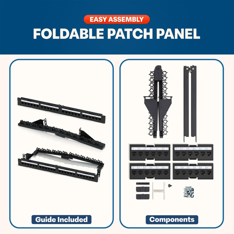 Everest Media Solutions EMS Full Patch Panel 24 Ports Foldable