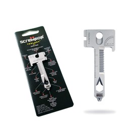 Screwpop Toolkey II Keychain 17-in-1 Multitool with Magnetic Dual Phillips | Flathead Screwdriver Stainless Steel Natural Silver