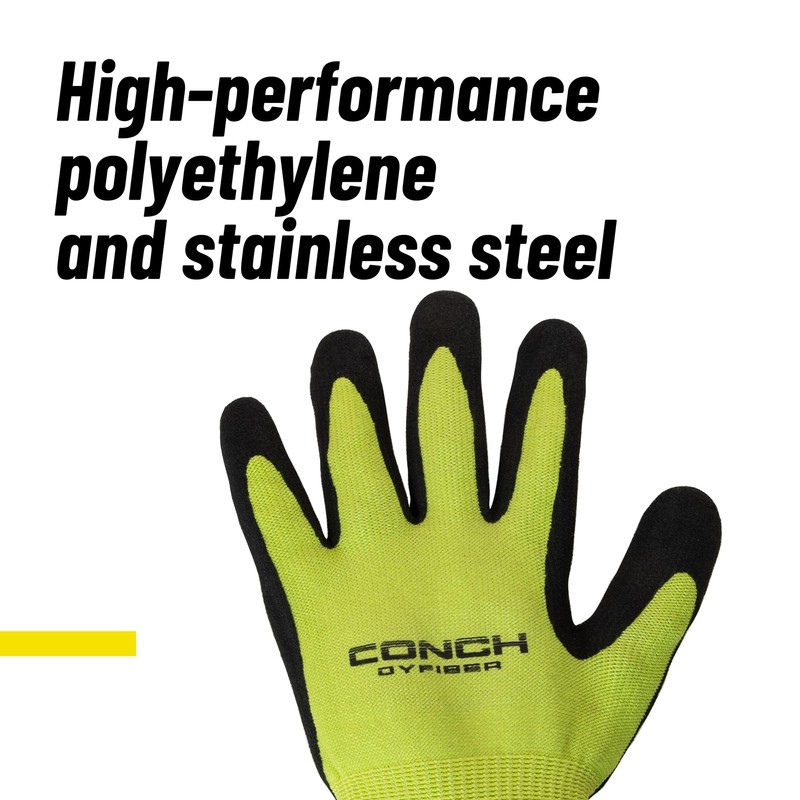 Cressi Conch Dyfiber Gloves, Lime, L
