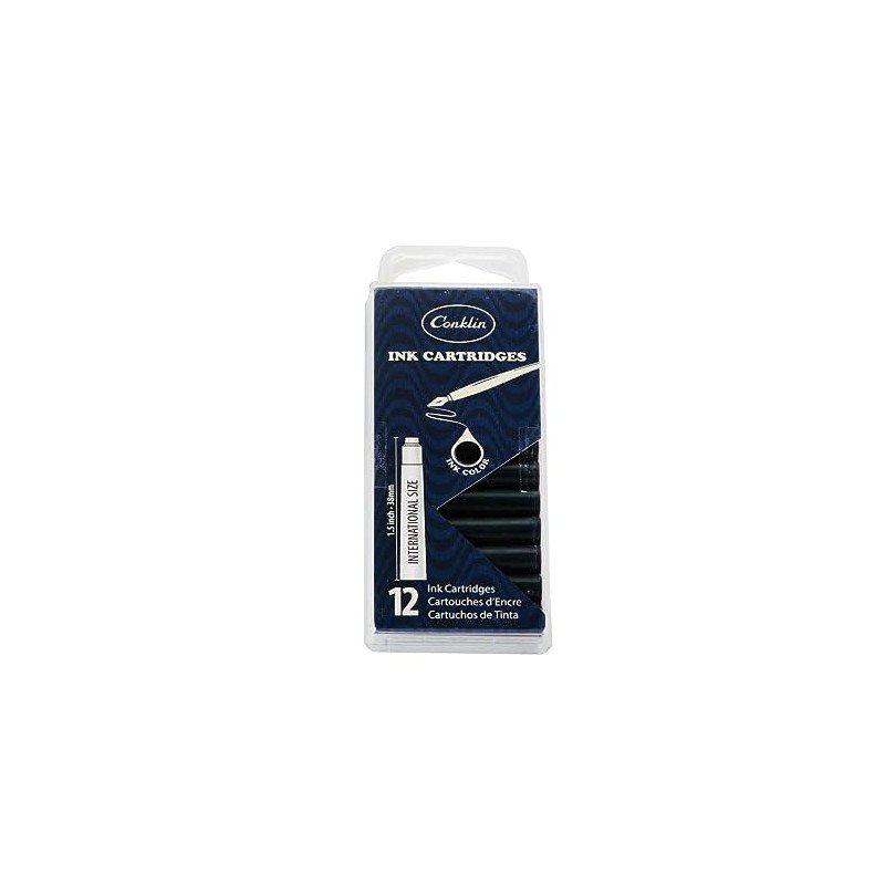Conklin Ink Cartridges Black - 12 pc Box | Smooth