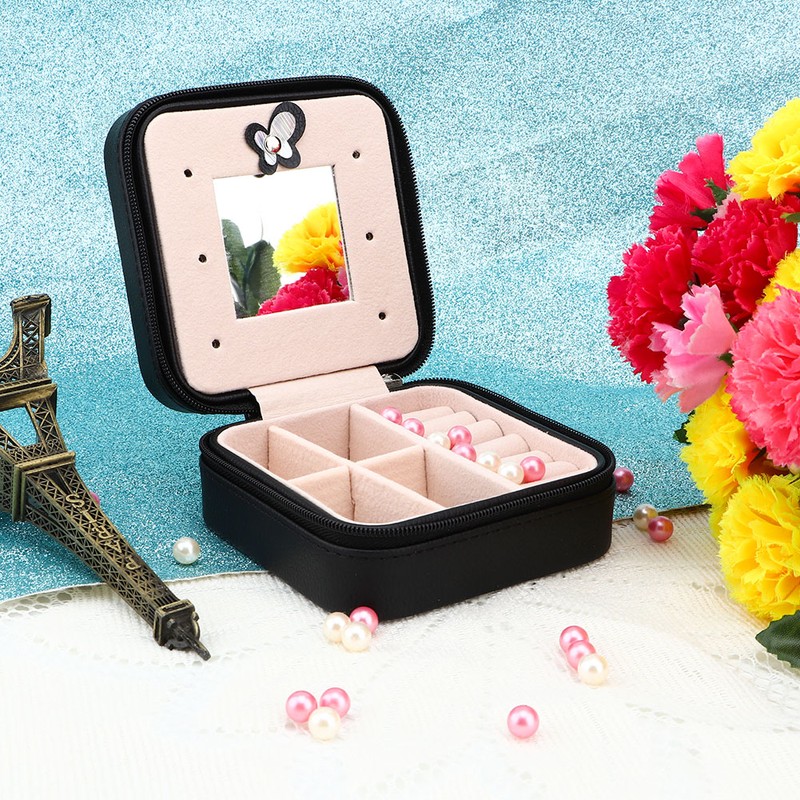 Gift Jewelry Box Travel Portable Storage Case For Earring Necklace
