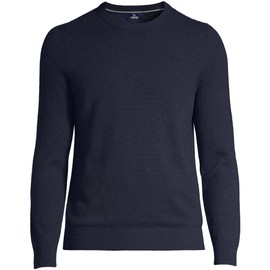 Lands' End Mens Fine Gauge Cashmere Sweater Radiant Navy Regular Small