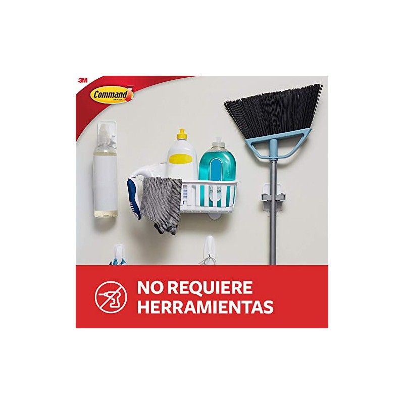 Command 3M Gancho Sujetaescobas, Blanco (Modelo 17007ES)