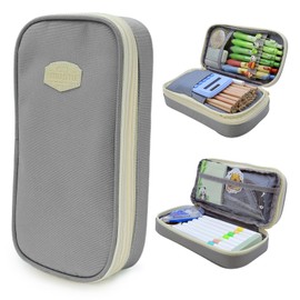 RTWOYOUJIA Large Capacity Pencil Case - Durable Zipper Aesthetic Pen Pouch, Big Storage Organizer for School, Office & Travel - Waterproof & Multi-Use (Gray)